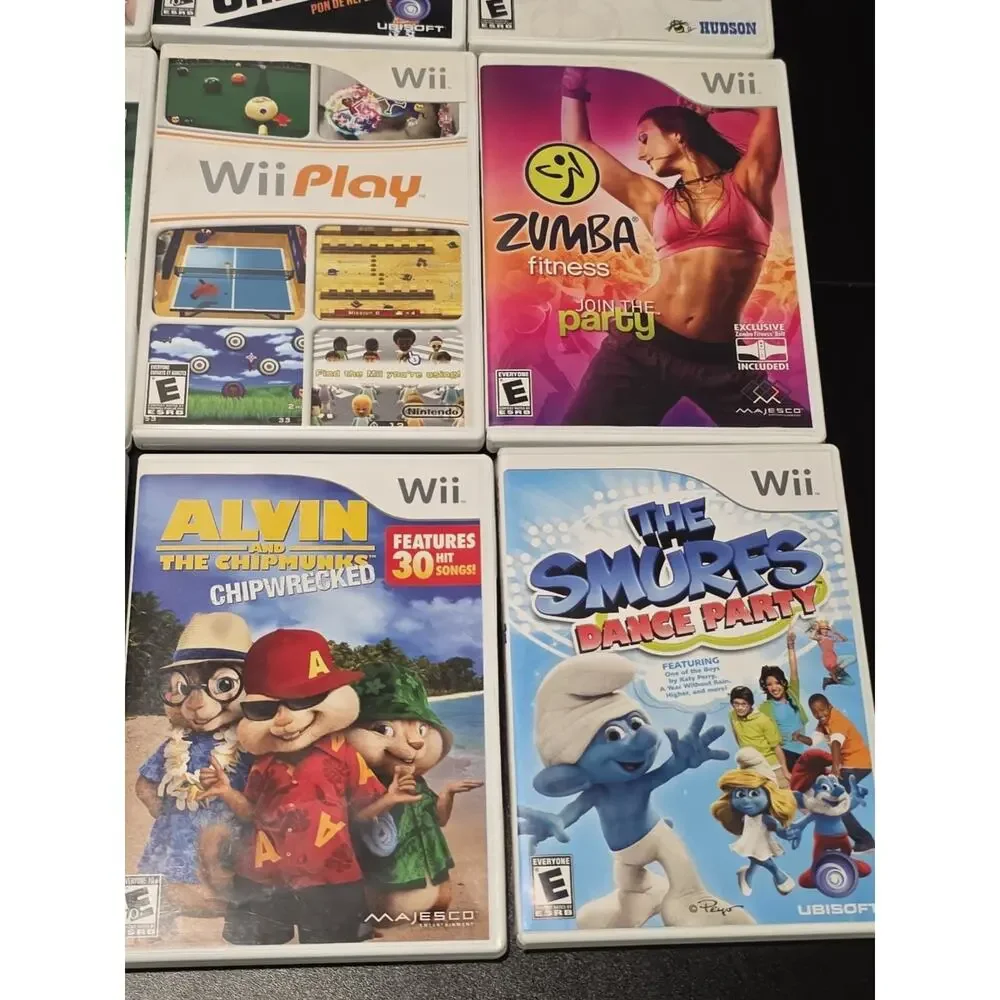 Nintendo Wii Games Lot of 12 Just Dance Wii Play Wheel Fortune Zumba Complete